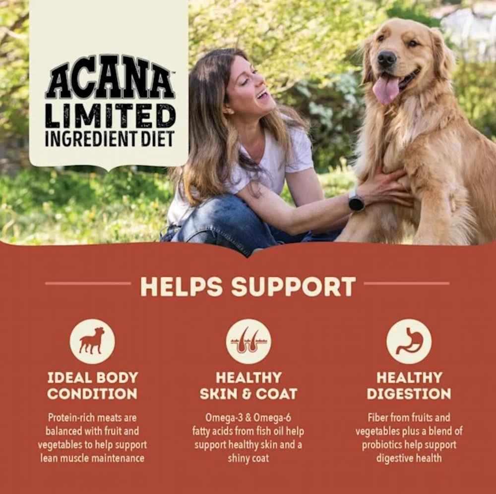 Acana Singles, Beef & Pumpkin Recipe, Limited Ingredient Diet Dry Dog Food