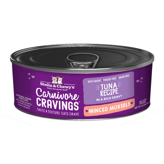 Stella & Chewys Carnivore Cravings Minced Morsels Wild Caught Tuna Recipe Cans