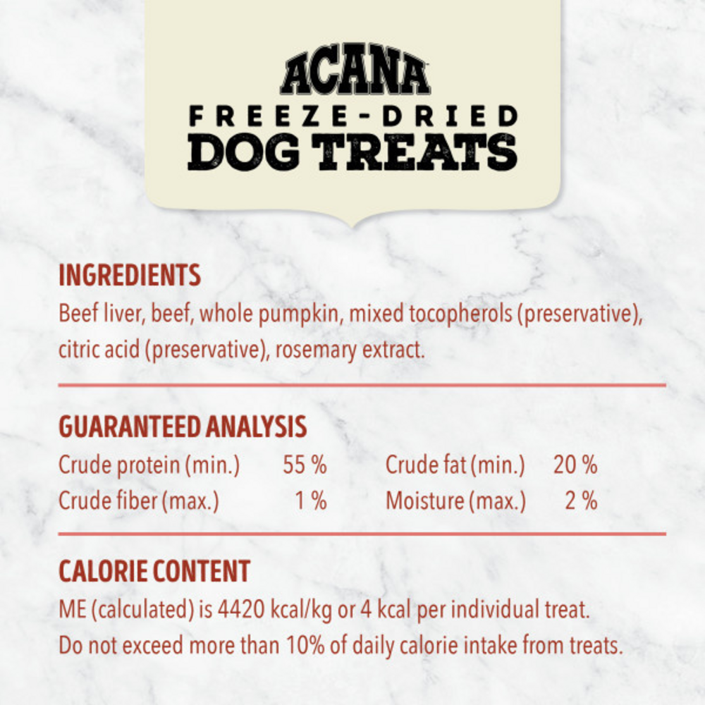 Acana Singles Grain Free Limited Ingredients & Freeze-Dried, Beef & Pumpkin Dog Treats