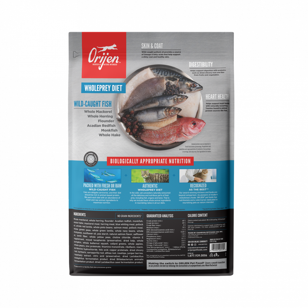 ORIJEN Grain Free Six Fish Dry Cat Food