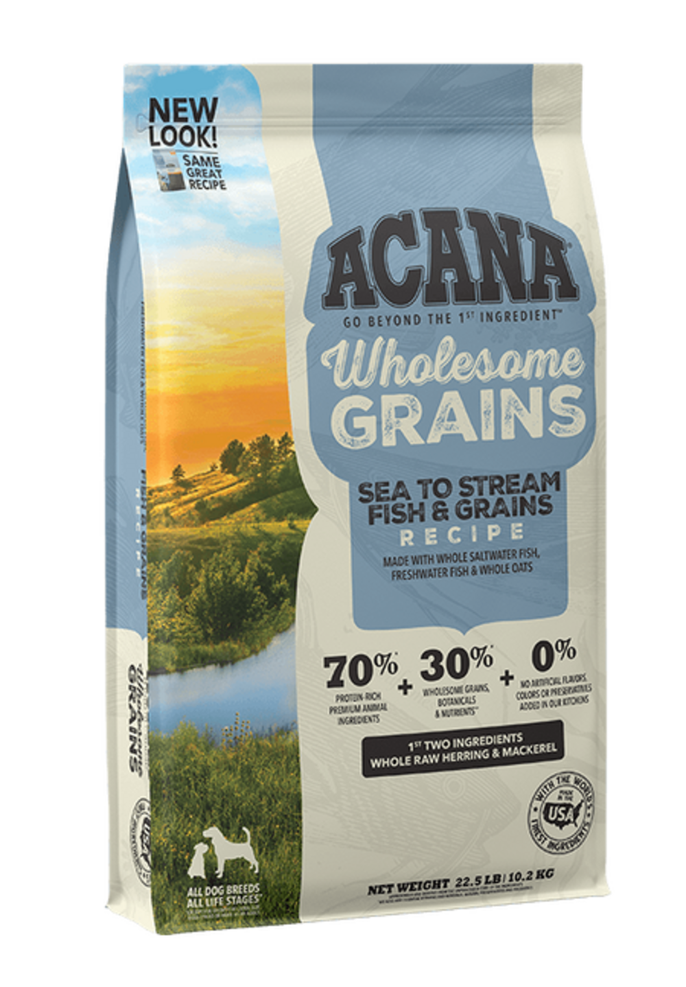 Acana Wholesome Grains Sea to Stream Fish & Grains Dry Dog Food Herring, Mackerel & Catfish