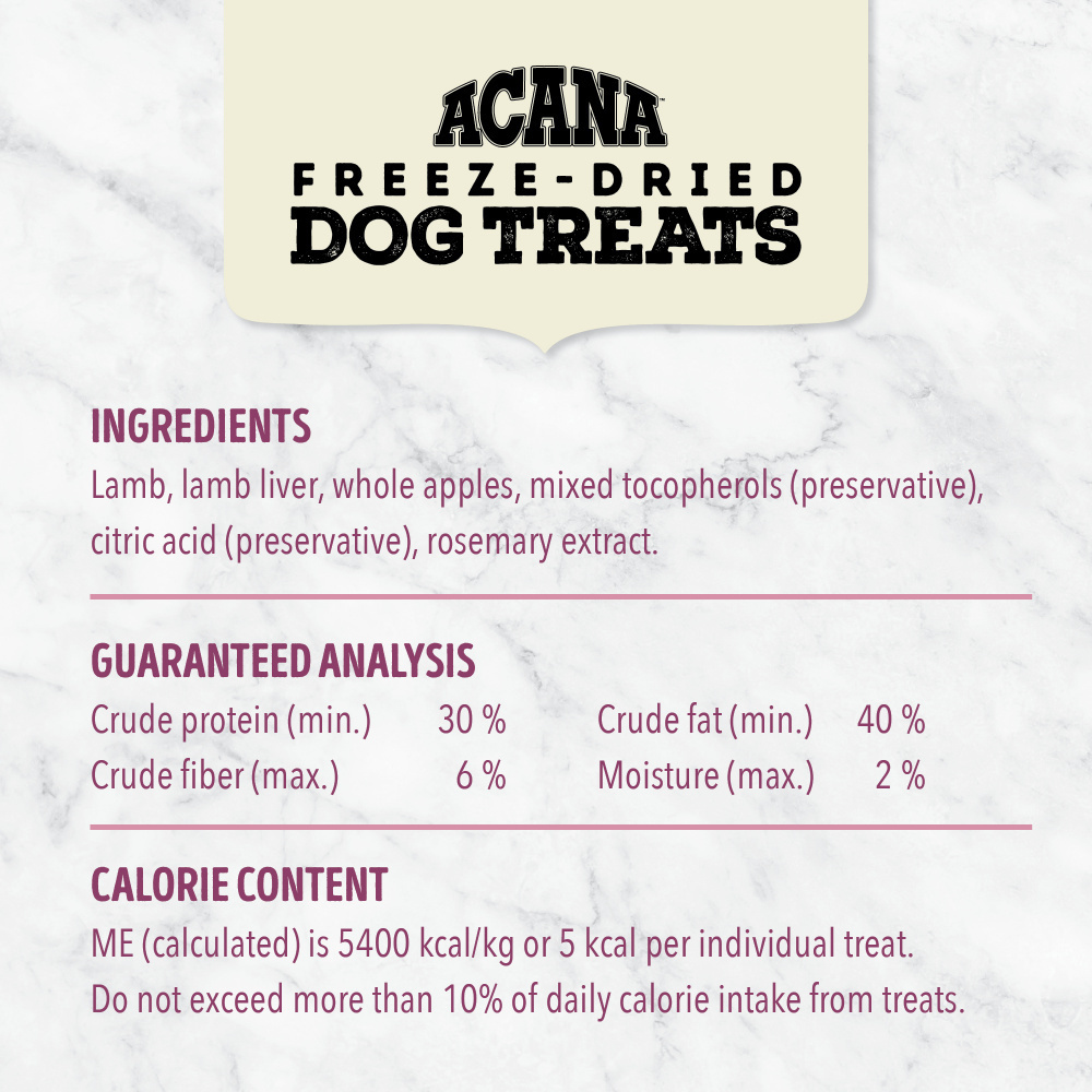 Acana Singles Freeze Dried Dog Treats Grain Free Lamb & Apple Recipe