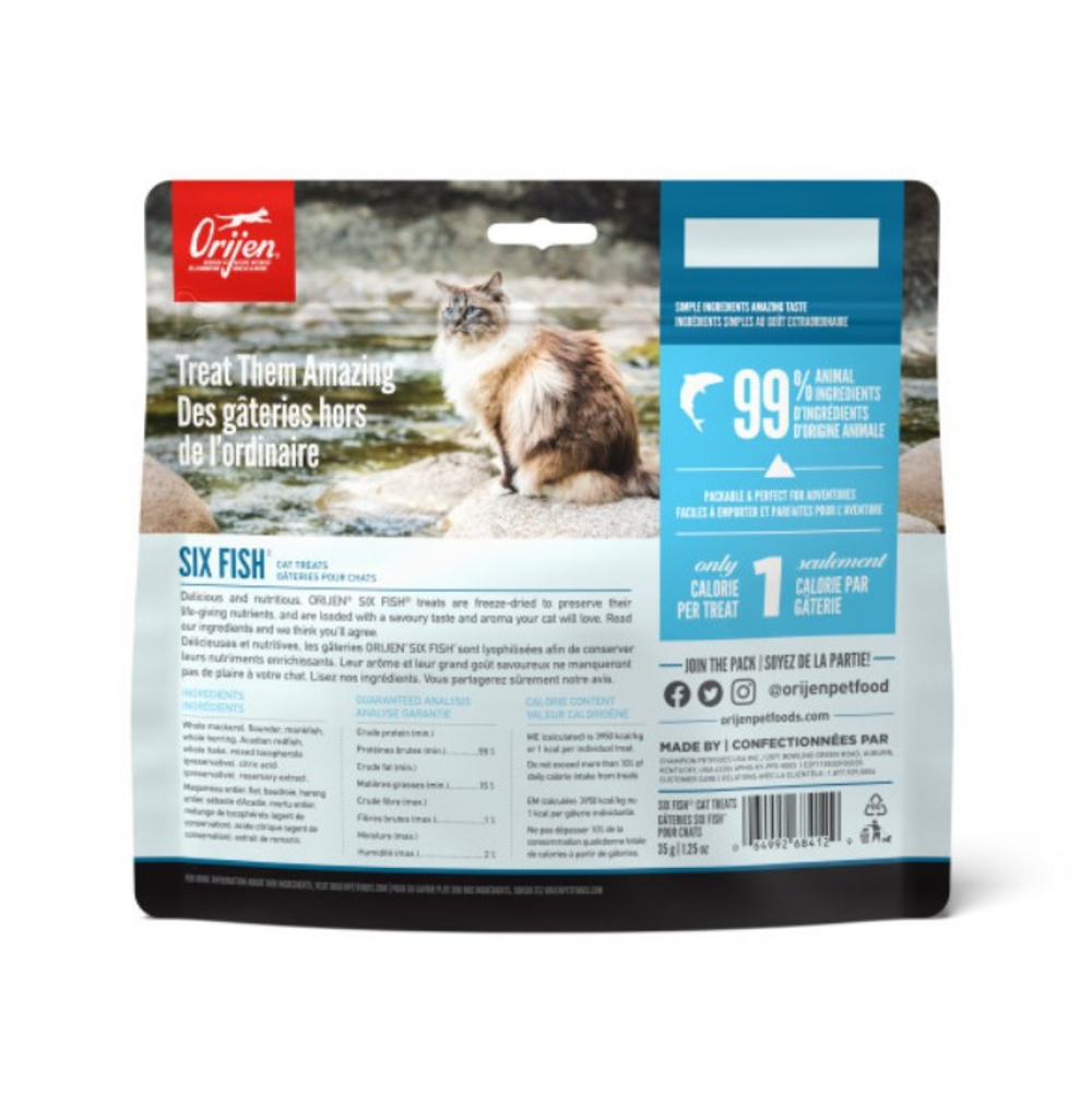 ORIJEN Grain Free Six Fish Freeze Dried Cat Treats