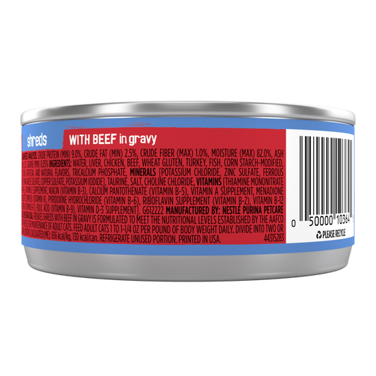 Friskies Shreds Beef and Gravy Wet Cat Food