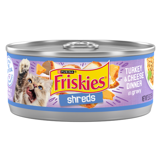 Friskies Savory Shreds Turkey And Cheese Wet Cat Food