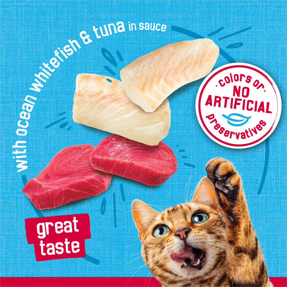 Friskies Prime Fillets with Ocean Whitefish and Tuna in Sauce Canned Cat Food