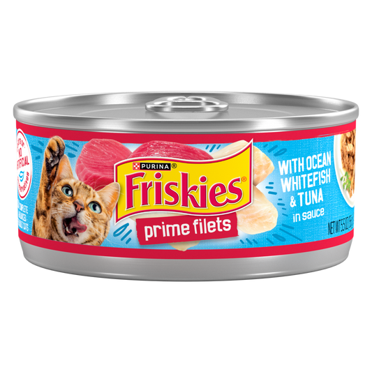 Friskies Prime Fillets Ocean Whitefish and Tuna in Sauce Wet Cat Food