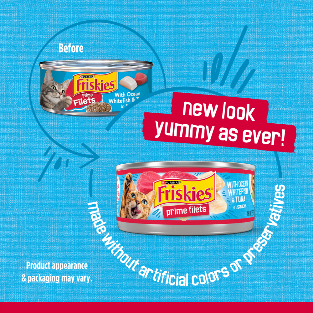 Friskies Prime Fillets Ocean Whitefish and Tuna in Sauce Wet Cat Food