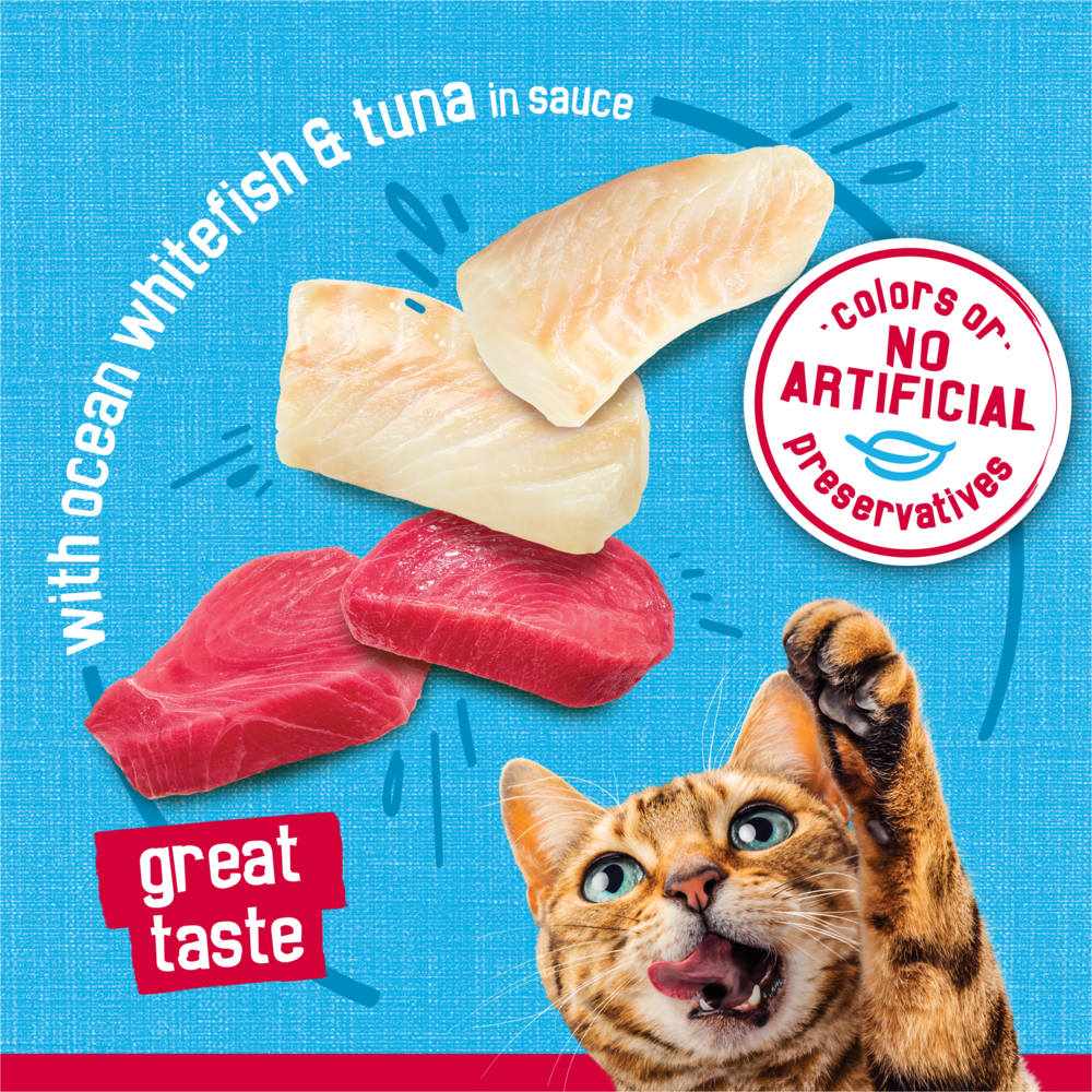 Friskies Prime Fillets Ocean Whitefish and Tuna in Sauce Wet Cat Food