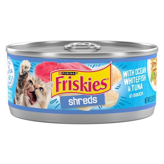 Purina Friskies Savory Shreds Ocean Whitefish and Tuna Wet Cat Food