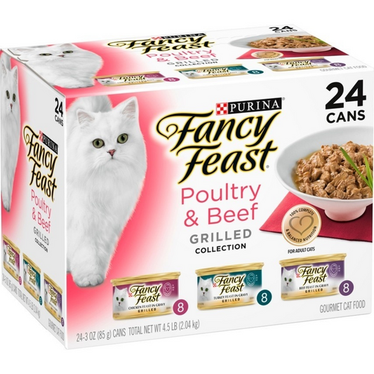 Purina Fancy Feast Grilled Poultry and Beef Feast Variety Pack Canned Cat Food