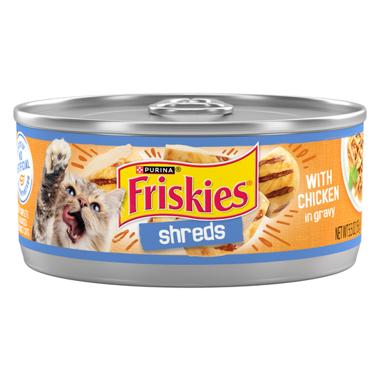 Friskies Savory Shreds with Chicken in Gravy Canned Cat Food