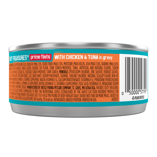 Friskies Tasty Treasures Gravy Chicken Tuna and Scallop Wet Cat Food
