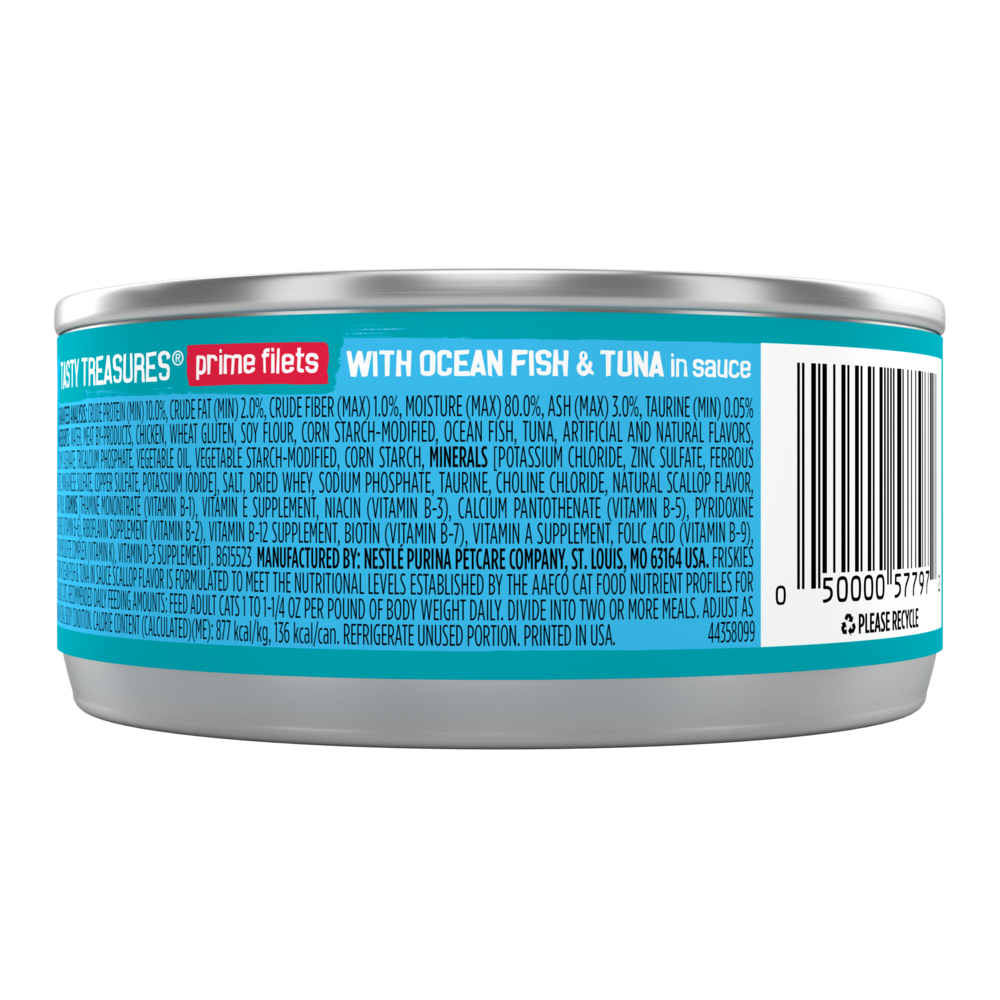 Friskies Tasty Treasures Prime Fillet Ocean Fish Tuna Scallop Wet Cat Food
