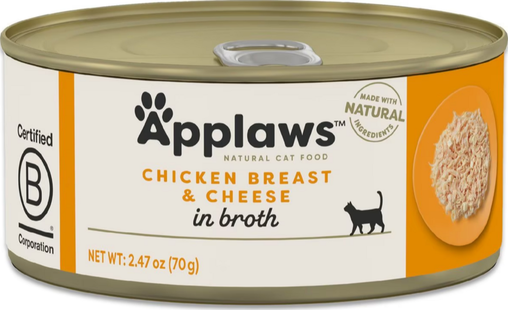 Applaws Natural Wet Cat Food Chicken Breast with Cheese in Broth