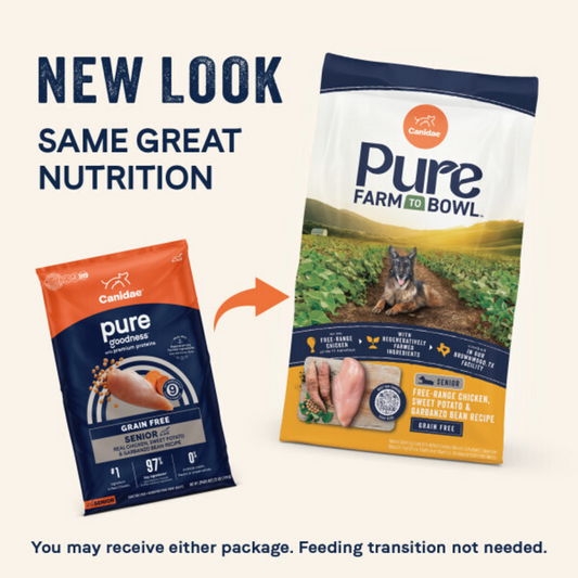 Canidae Pure Farm To Bowl Senior Free-Range Chicken, Sweet Potato & Garbanzo Bean Recipe Dog Food