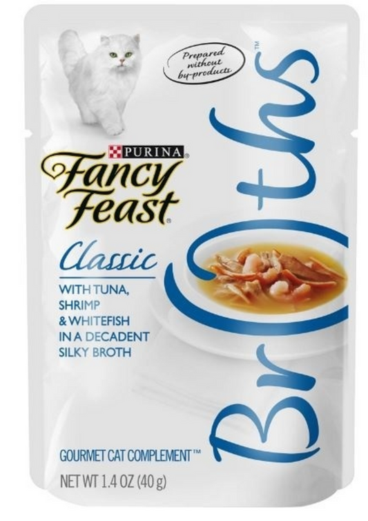 Fancy Feast Classic Broths Tuna Shrimp and Whitefish Wet Cat Food