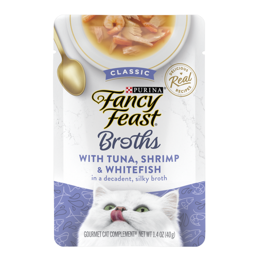 Fancy Feast Classic Broths Tuna Shrimp and Whitefish Wet Cat Food
