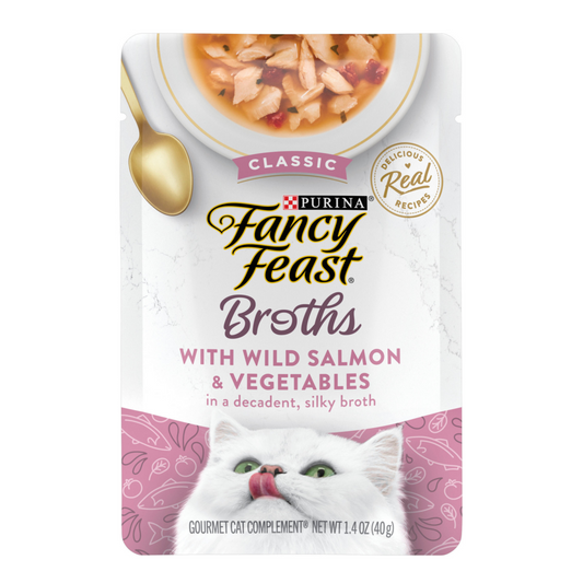 Purina Fancy Feast Classic Broths Wild Salmon and Vegetables Wet Cat Food