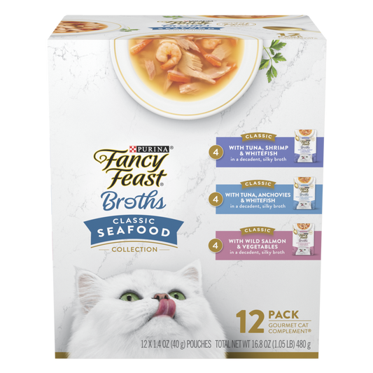 Fancy Feast Classic Broths Variety Pack Wet Cat Food