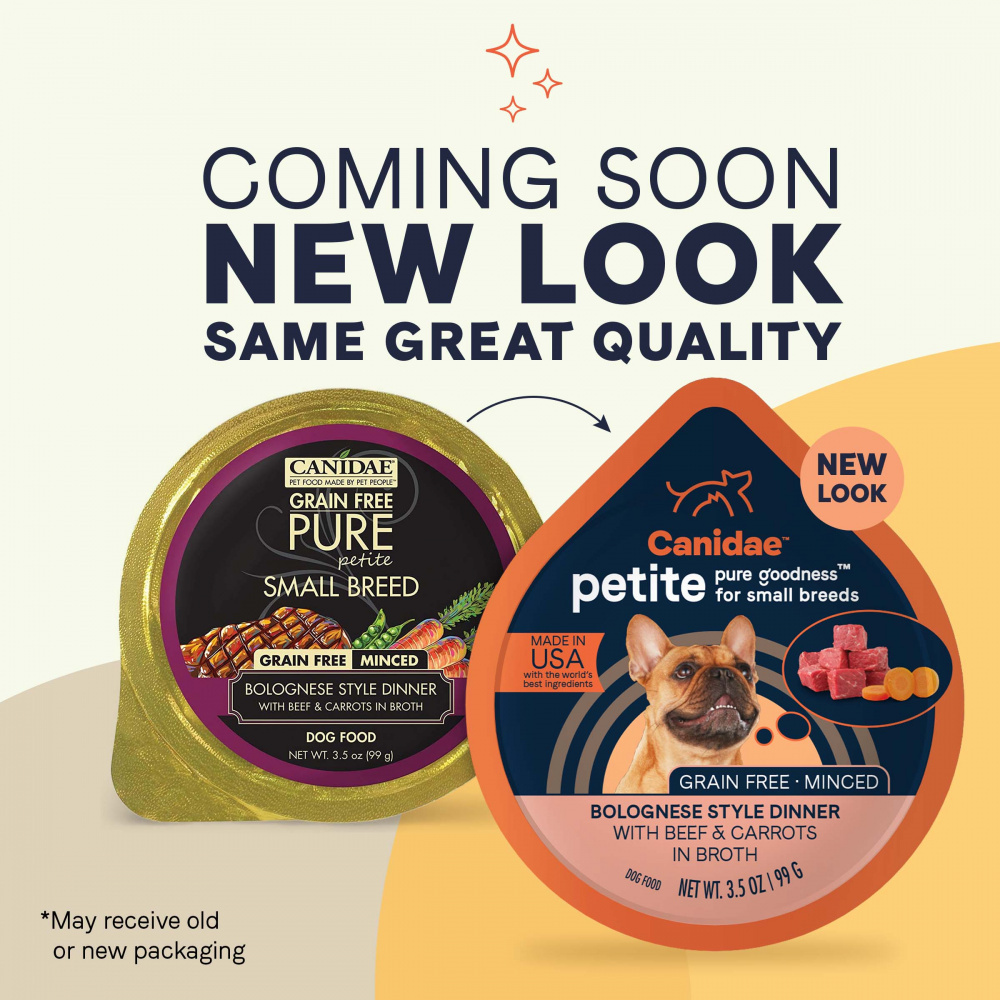 Canidae Pure Petite Wet Dog Food, Small Breed Cup Minced with Beef & Carrots