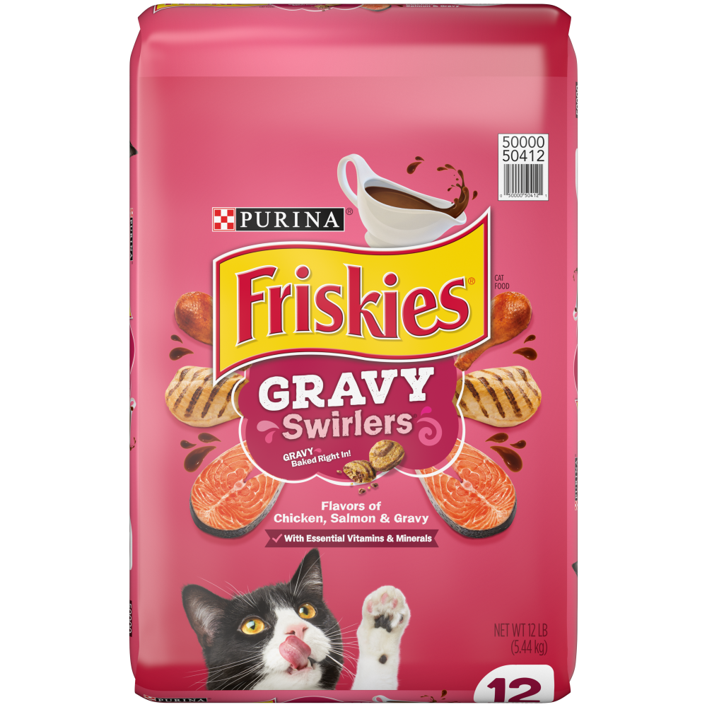 Friskies Gravy Swirlers Chicken & Salmon Flavor Dry Cat Food