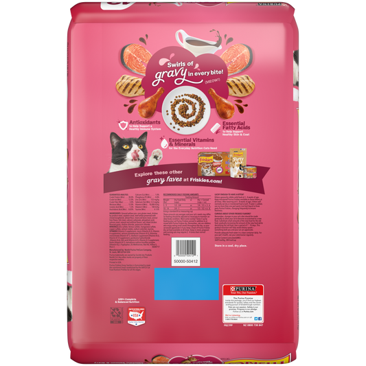 Friskies Gravy Swirlers Chicken and Salmon Dry Cat Food