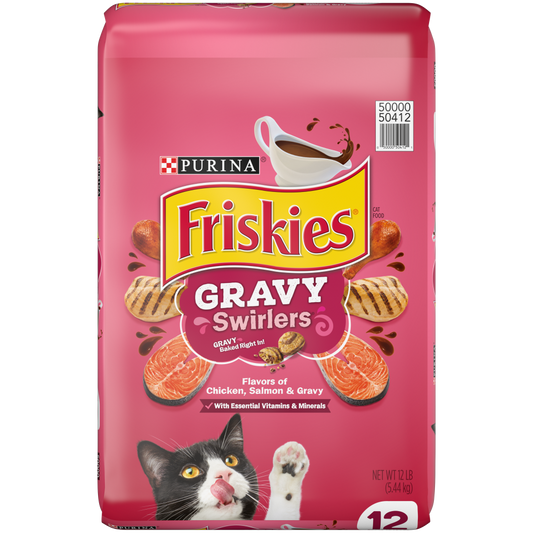 Purina Friskies Gravy Swirlers Chicken and Salmon Dry Cat Food