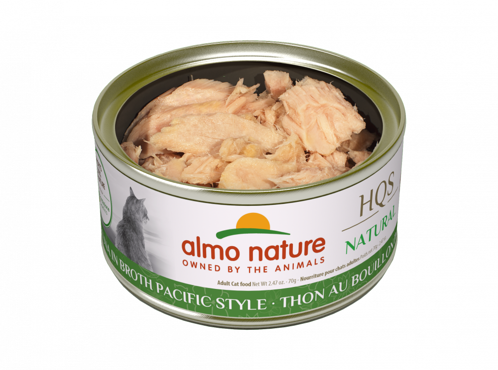 Almo Nature HQS Natural Cat Grain Free Additive Free Tuna In Broth Pacific Style Canned Cat Food