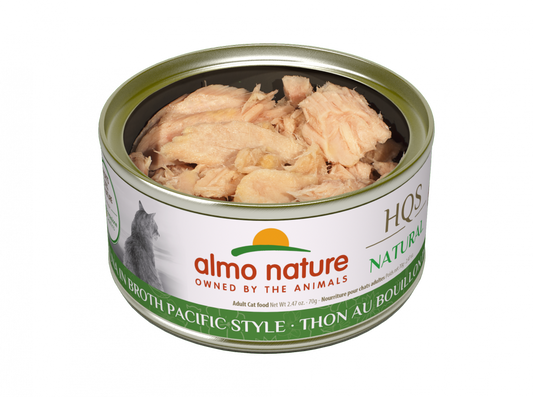 Almo Nature HQS Natural Cat Grain Free Additive Free Tuna In Broth Pacific Style Canned Cat Food