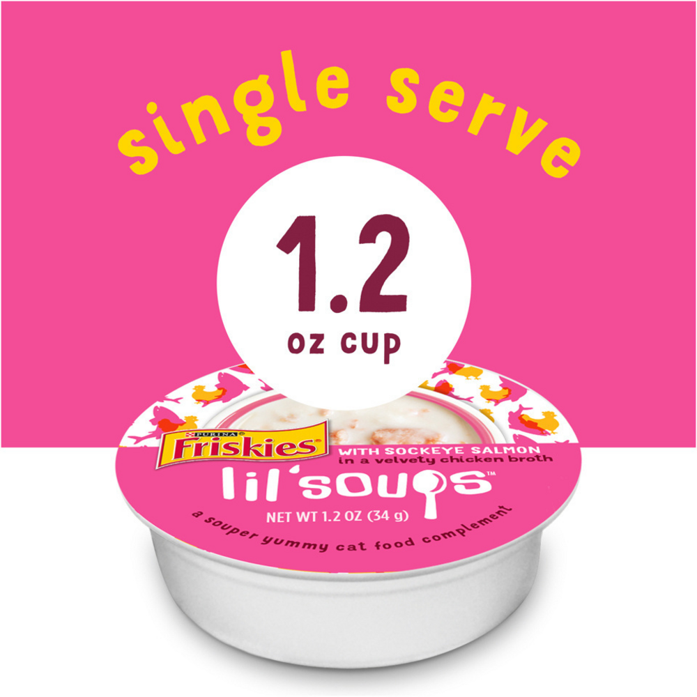 Friskies Natural Grain-Free Lil' Soups With Sockeye Salmon In Chicken Broth Cat Food Compliment