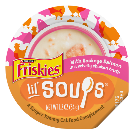 Purina Friskies Lil' Soups Grain Free Sockeye Salmon in Chicken Broth Wet Cat Food