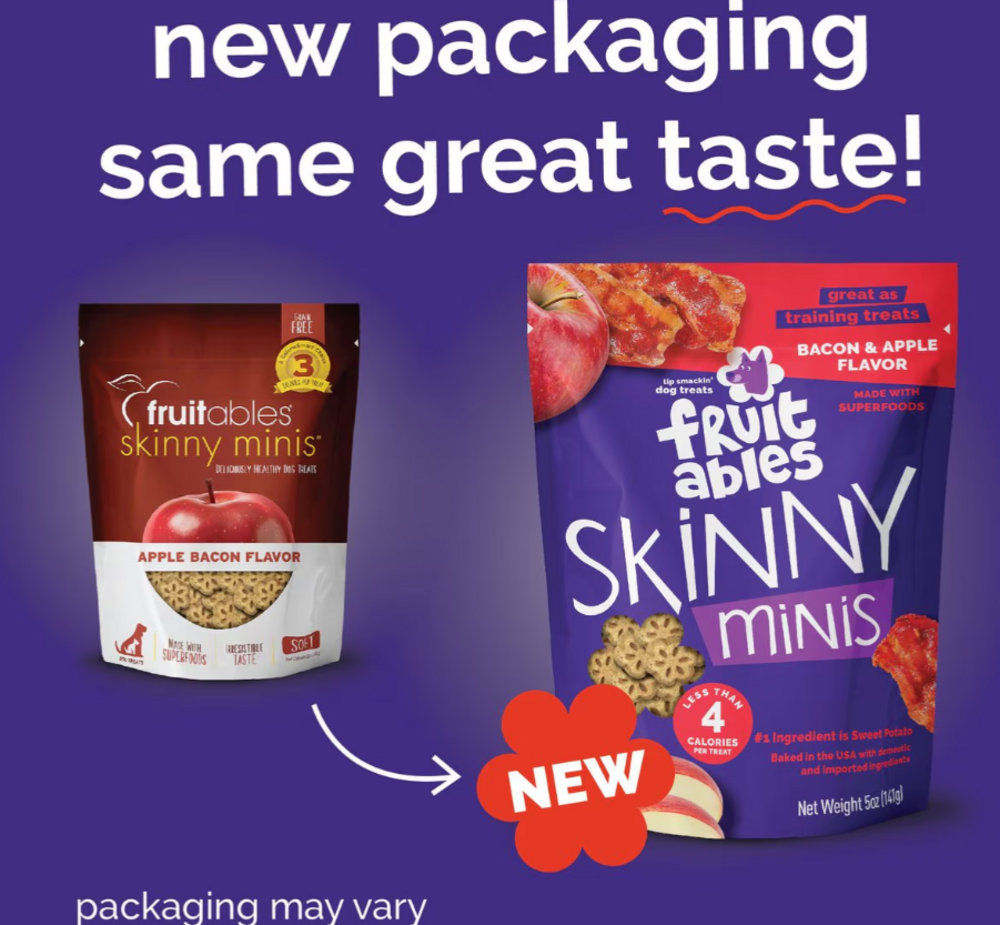 Fruitables Chewy Skinny Minis Apple Bacon Dog Treats
