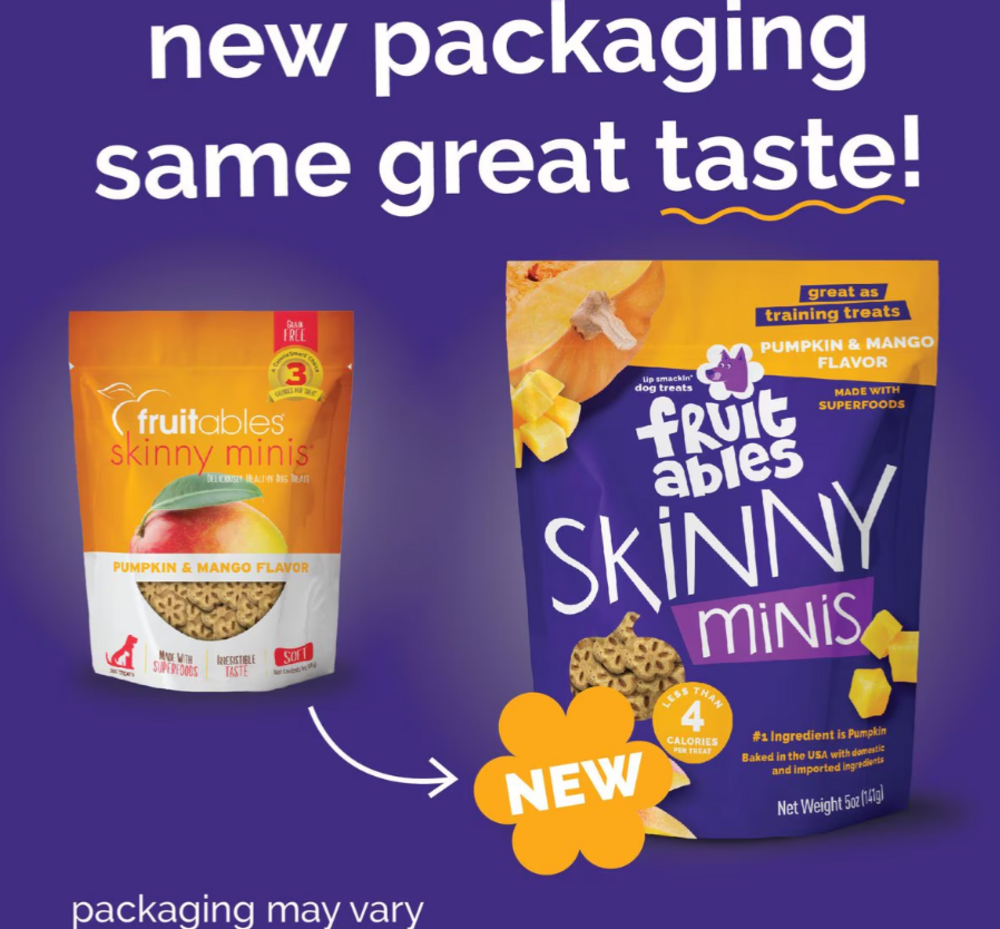Fruitables Chewy Skinny Minis Pumpkin Mango Flavor Dog Treats