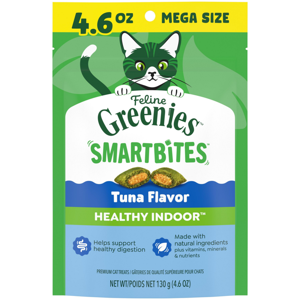 Greenies Feline SmartBites Healthy Indoor Natural Tuna Flavor Soft & Crunchy Adult Cat Treats