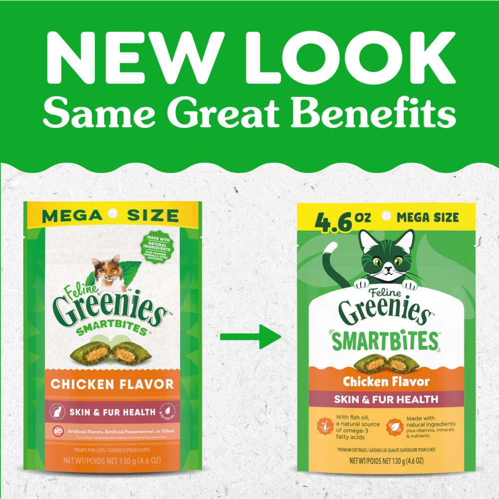 Greenies Smartbites Skin and Fur Chicken Cat Treats