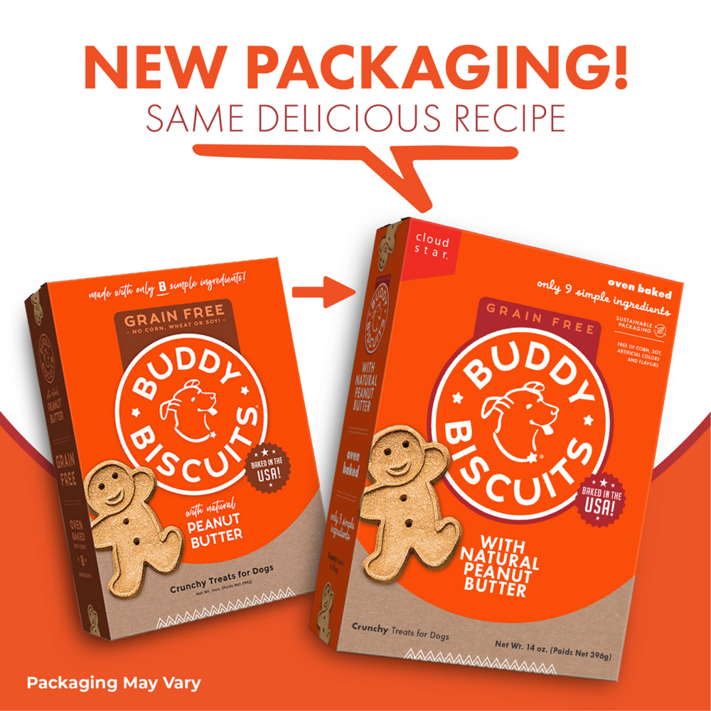 Buddy Biscuits Crunchy Grain Free Peanut Butter Dog Treats