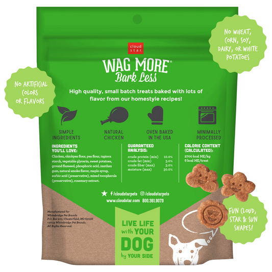 Cloud Star Wag More Bark Less Soft Chews Grain Free Chicken & Sweet Potato Dog Treats