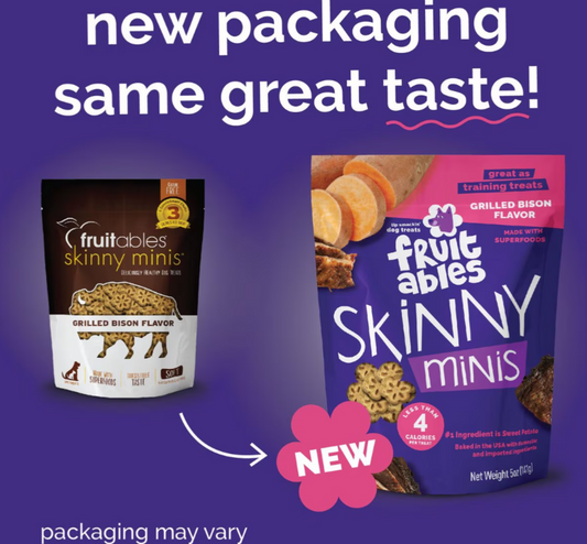 Fruitables Skinny Minis Grilled Bison Flavor Soft & Chewy Dog Treats