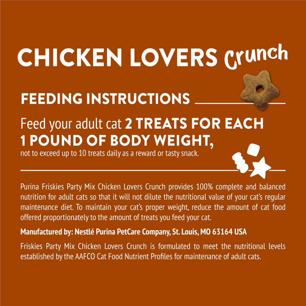 Friskies Party Mix Chicken Lovers Crunch Cat Treats Canister
