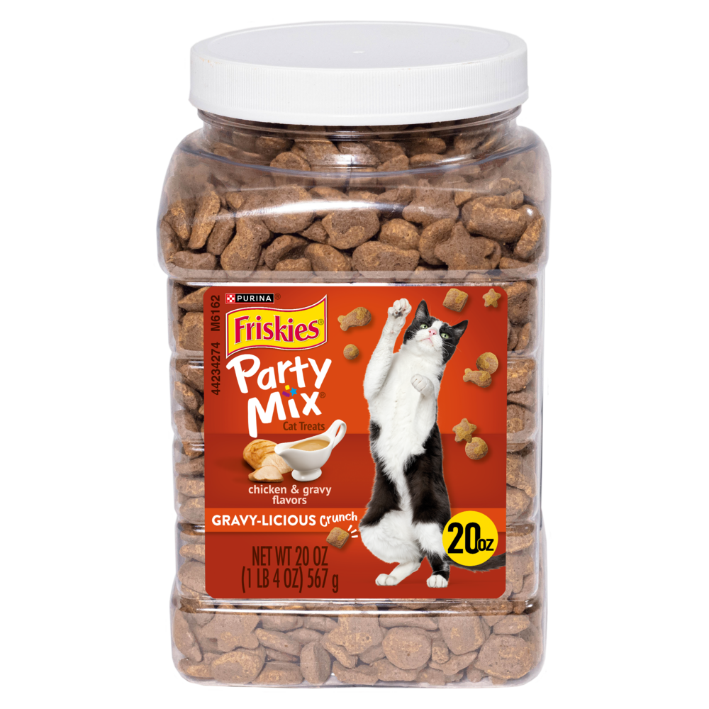 Friskies Party Mix Crunch Gravylicious Chicken & Gravy Cat Treats