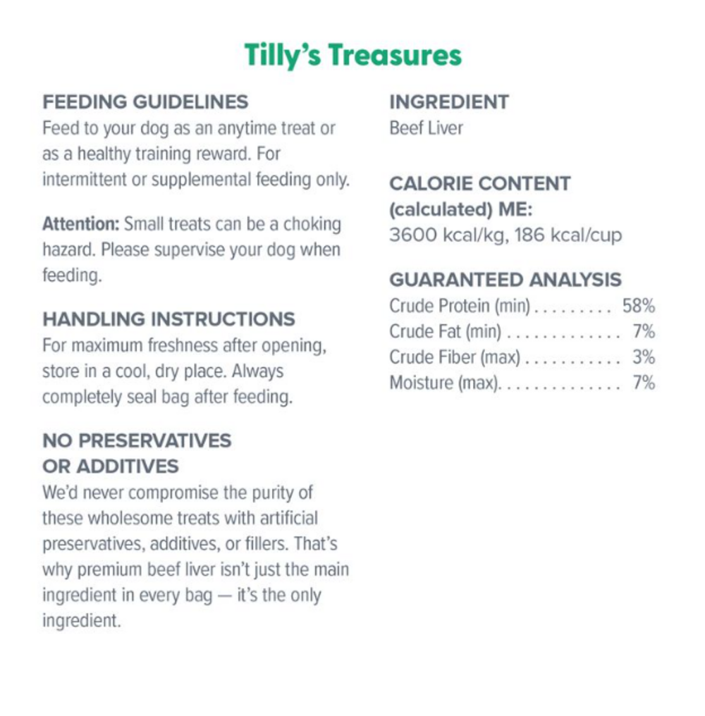 Dr. Marty Tilly's Treasures Beef Liver Dog Treat