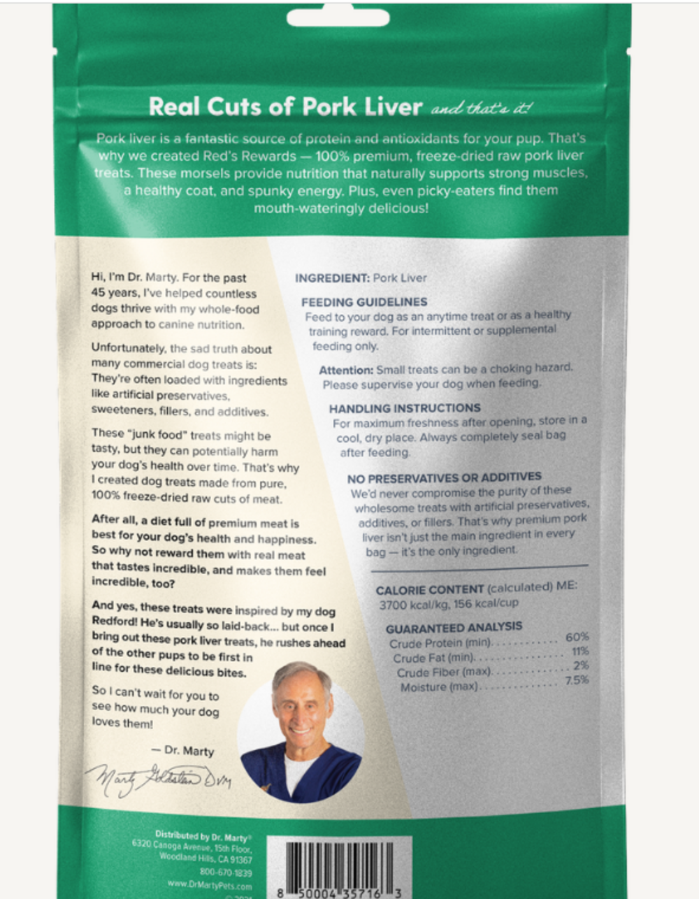 Dr. Marty Reds Rewards Pork Liver Dog Treat