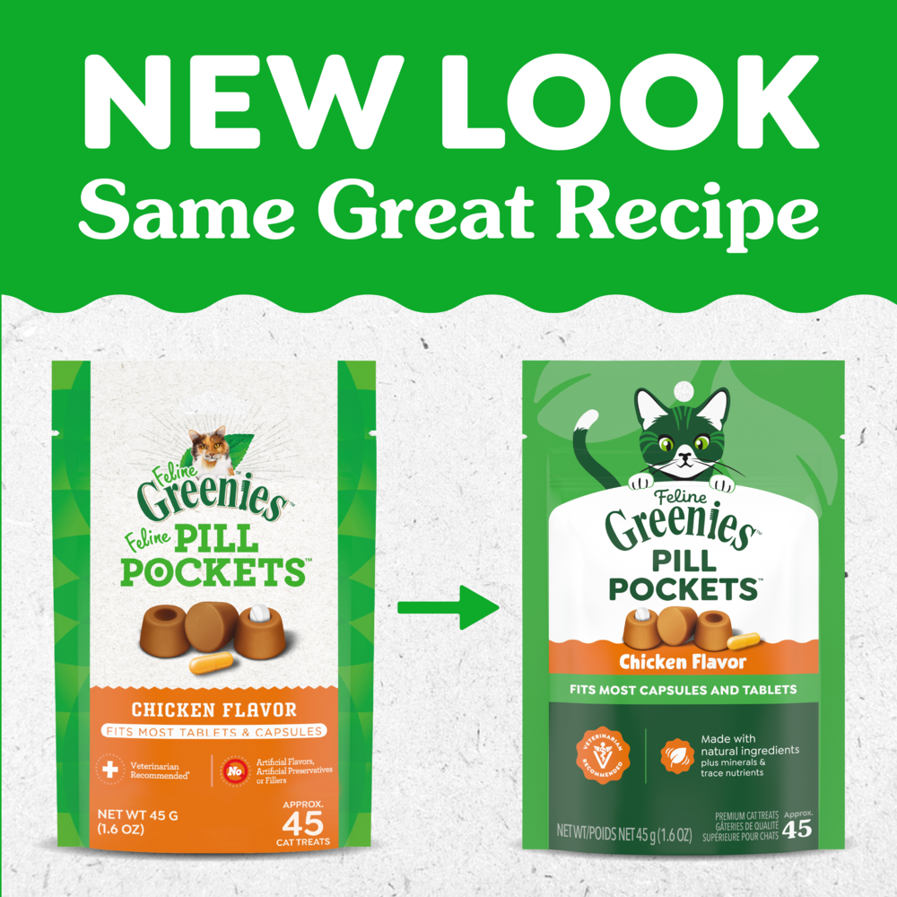 Greenies Pill Pockets Feline Chicken Flavor Cat Treats