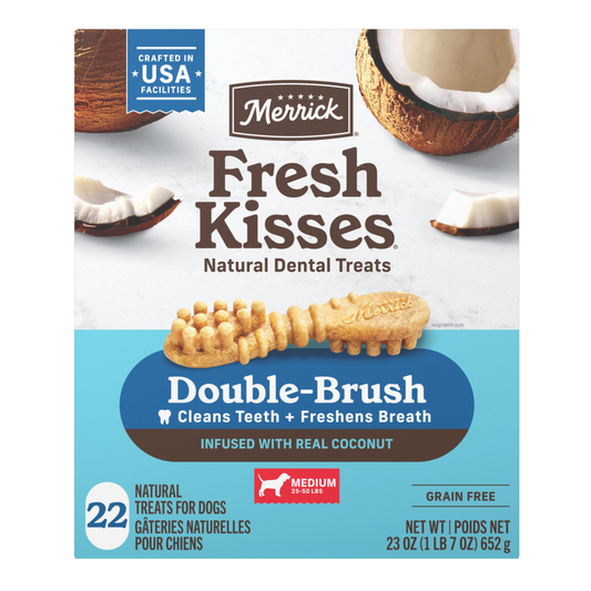Merrick Fresh Kisses Coconut Oil and Botanics Dental Dog Chews Small