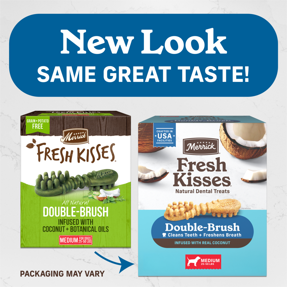 Merrick Fresh Kisses Coconut Oil and Botanics Dental Dog Chews Small