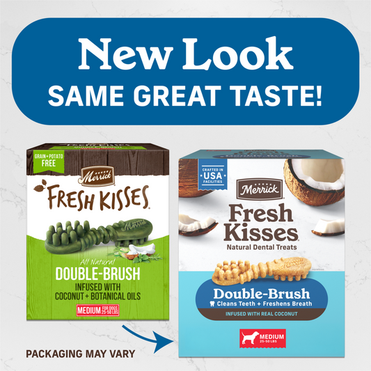 Merrick Fresh Kisses Coconut Oil and Botanics Dental Dog Chews Small