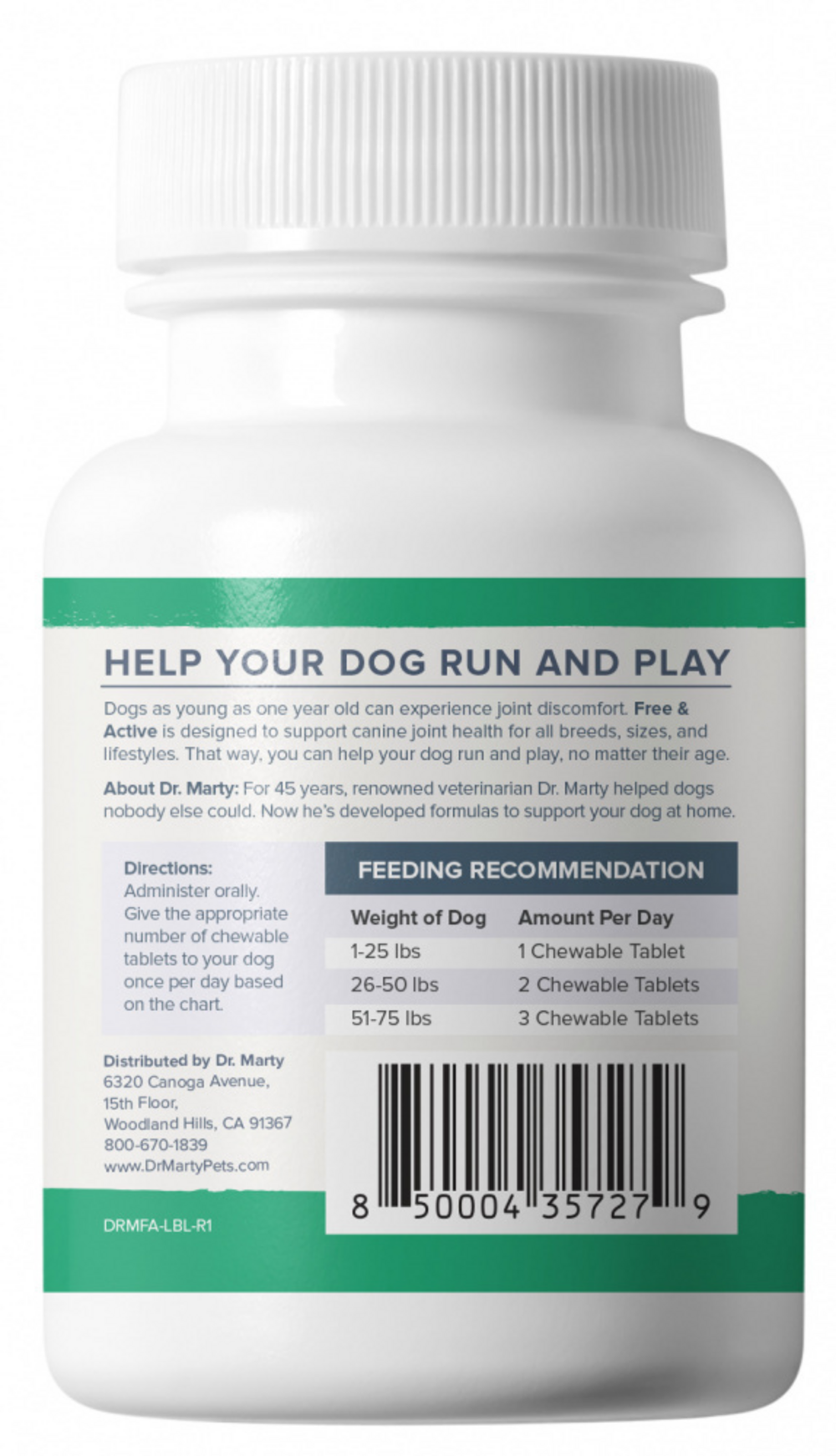 Dr. Marty Free & Active Dog Supplements