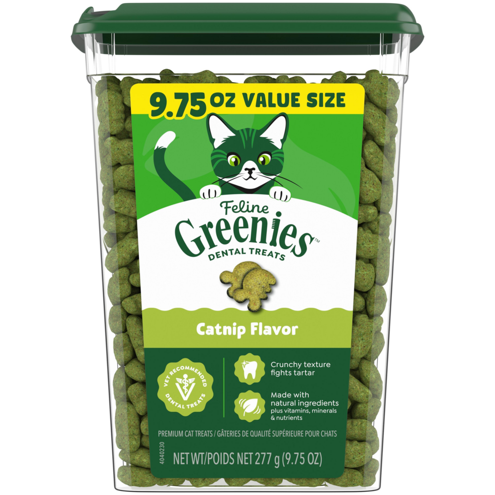 Feline Greenies Adult Dental Catnip Flavor Cat Treats