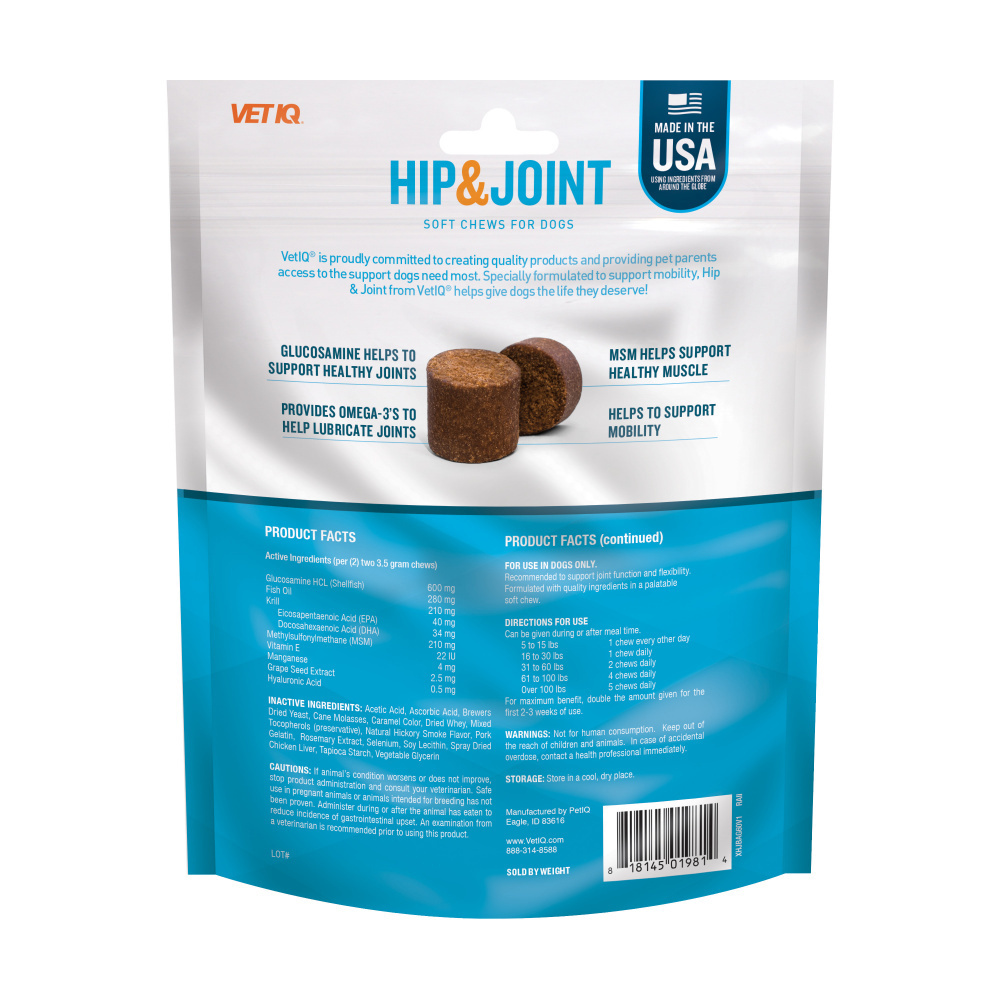 Vet IQ Hip and Joint for Dogs Chicken Flavor